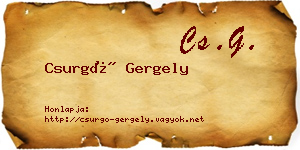 Csurgó Gergely névjegykártya